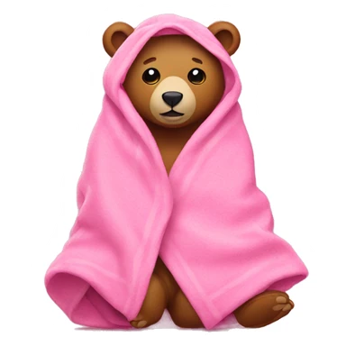 bear wrapped in pink blanket sticker
