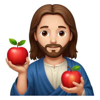 christ god with an apple sticker