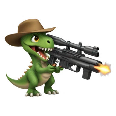Dinosaur shooting a gun sticker