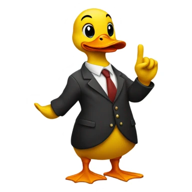 duck holding a triangle hand sign sticker