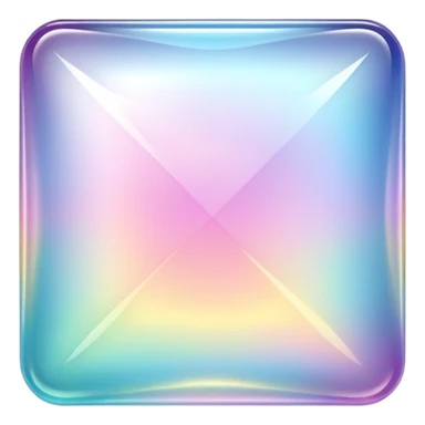 Sparkly glossy Pastel iridescent glass square sticker