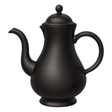 It’s got that round, bulbous base at the bottom, a curved handle on one side, and a slender neck that flares out a bit at the top. It’s all black, really smooth, and has that traditional Ethiopian coffee pot vibe sticker