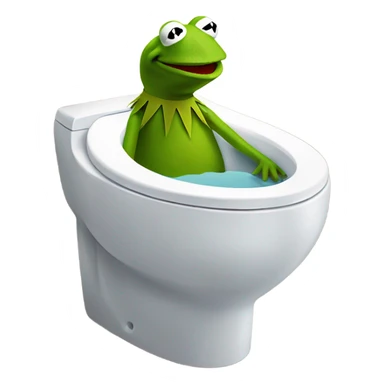 kermit head in toilet sticker