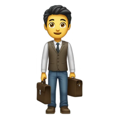 Create an adolescent with a briefcase escaping sticker