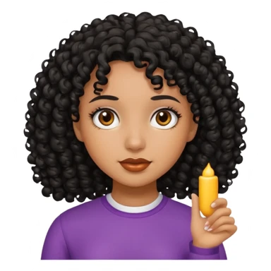 Menina de cabelo cacheado preto  sticker