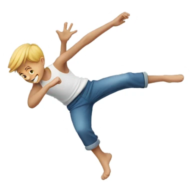 A boy doing flip sticker