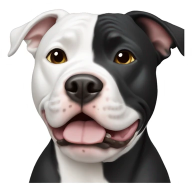 Black with white pit bull terrier dog sticker