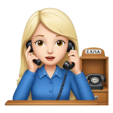 girl talking on telephone in her room sticker