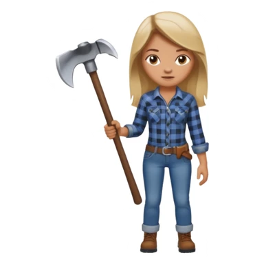 woodcutting woman sticker