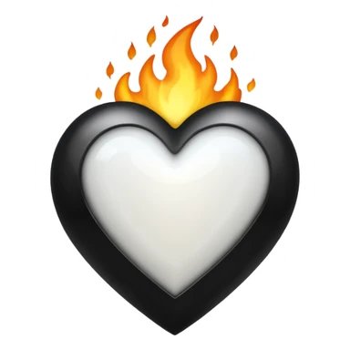 ❤️‍🔥 .. make the red heart white and flame to black. The structure should be as it is sticker