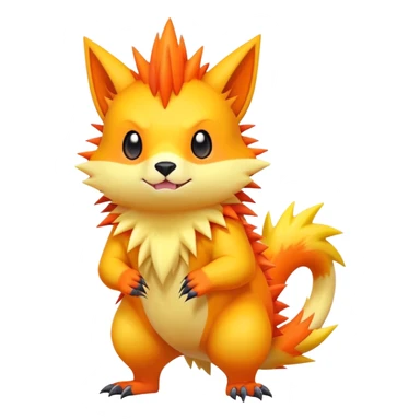 Cool cute edgy kawaii Quilava-animal-creature-hybrid full body sticker