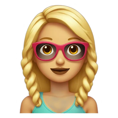 chica rubia con chico de barba y chica pelirroja con gafas sticker