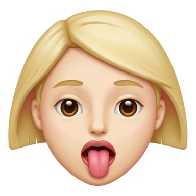 face with tongue out with hands on the side facing out sticker