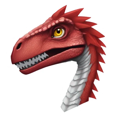 Red edgy badass velociraptor Digimon sticker