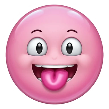 emoji chewing bubble gum sticker