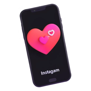 phone with an Instagram-like heart notification popping out sticker