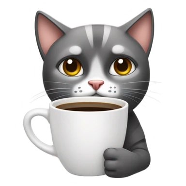 Super stressed cat drinking decaffeinated coffee sticker