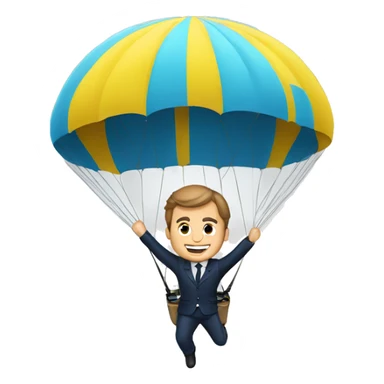 Macron qui saute en parachute  sticker