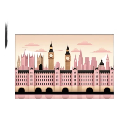 london in beige brown and pink tones sticker