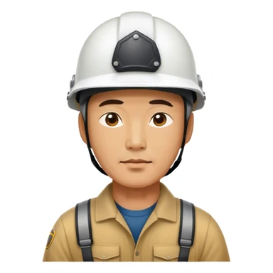 photorealistic korean worker middle age man 
in a helmet sticker