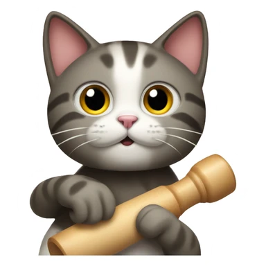cat holding a rolling pin sticker
