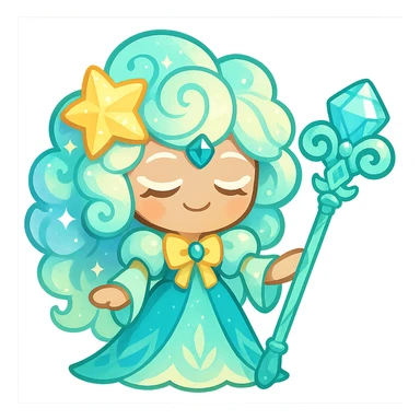 Eternal Sugar character from Cookie Run Kingdom, detailed, cute, fantasy, vibrant colors sticker