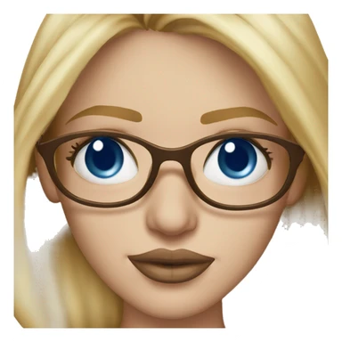 blonde woman with blue eyes and glasses kissing George Clooney mouth  sticker