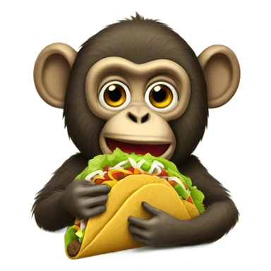 monkey eating a taco sticker