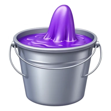 shiny silver bucket with purple slime sticker