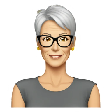 jamie lee curtis cartoon wearing tee sticker