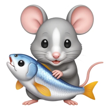 Mouse picking up fish sticker