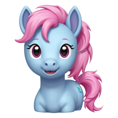 magical pony inspired by Pokémon, horn, pastel colors, happy face sticker