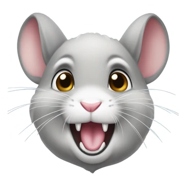 A chinchilla with its mouth open, like the PogChamp emote. sticker