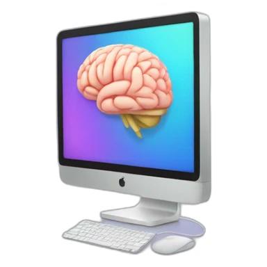 iMac with brain on screen sticker