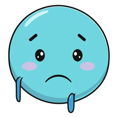 Sad crying face with tears streaming down sticker