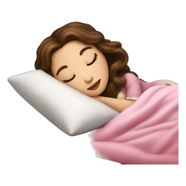 sleeping beauty brunette white girl with a silk pillow sticker