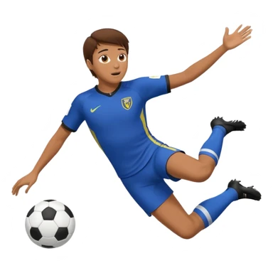 File brown hair saving a goal in soccer diving in the air  sticker