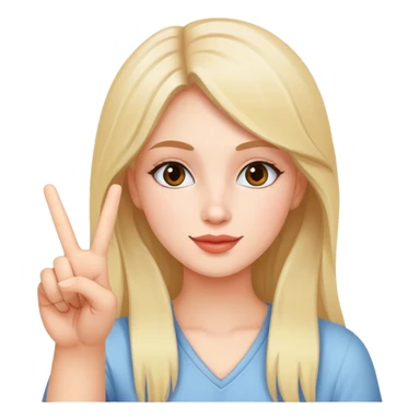 girl doing a peace sign sticker