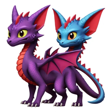 Cynder-Toothless-Spyro-Sergal-Lykoi-Pokémon-Fakémon-creature-hybrid sticker