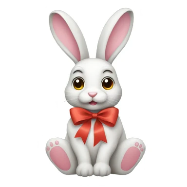 bunny with a ribbon sticker