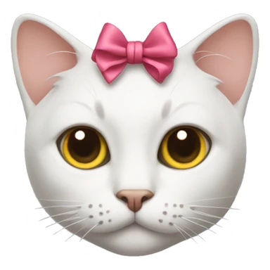 Cat with bow on it head sticker