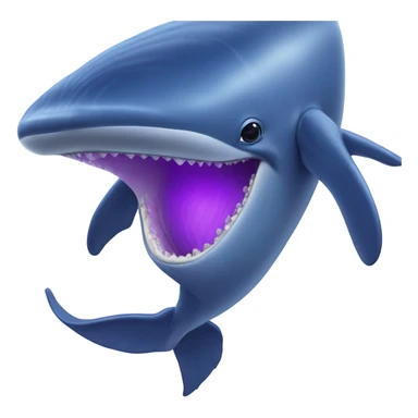 Blue whale purple, open mouth sticker