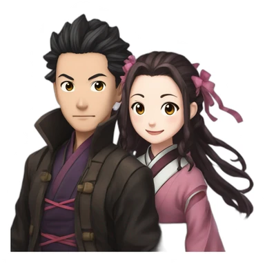 tanjiro and nezuko sticker