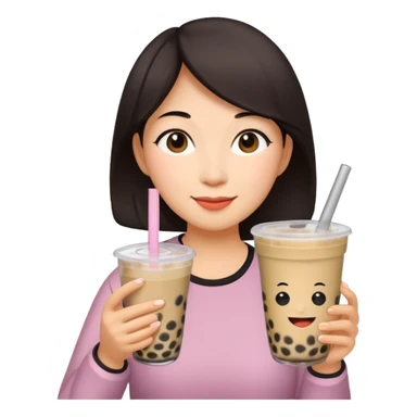 Mom drinking boba tea sticker