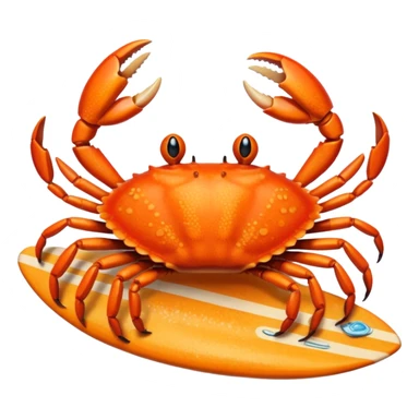 Surfing crab sticker