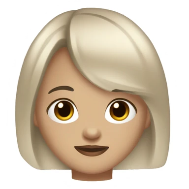 white girl with dark brown hair bangs and brown eyes sticker