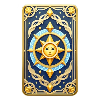 fantasy magic tarot card low poly sticker