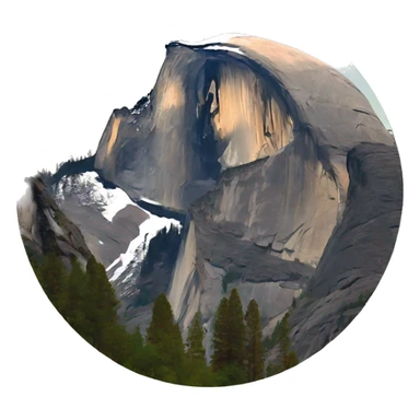 half dome in a circle sticker