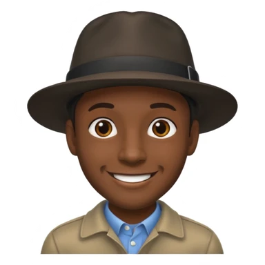 black man wearing hat sticker