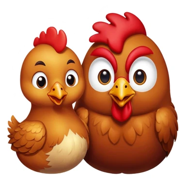 Chicken and rooster in love  sticker